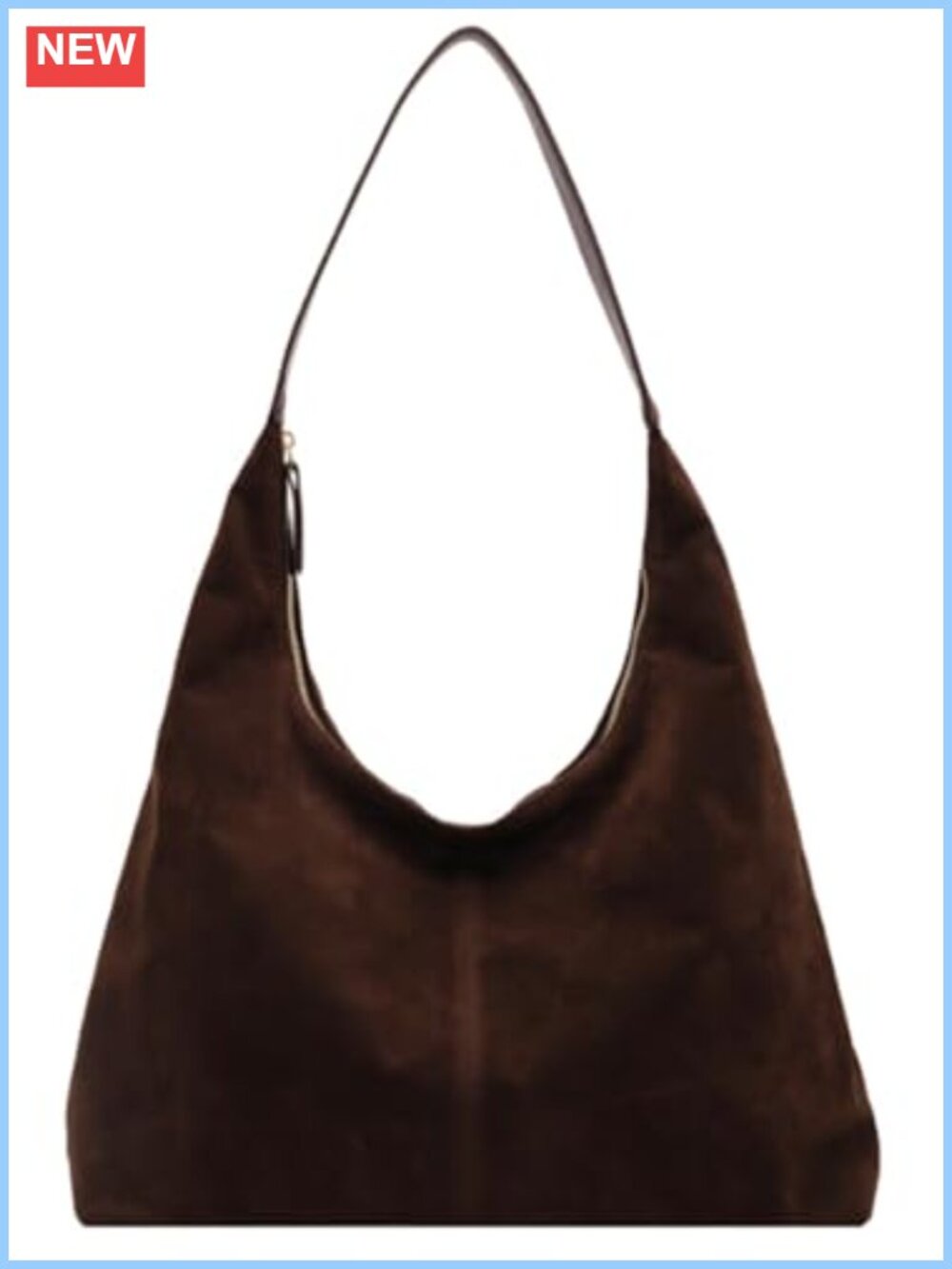 Faux Suede Crescent Hobo Shoulder Bag Tote Handbag Purse